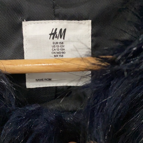 H&M kids fur coat size 12-13 youth - Picture 2 of 3